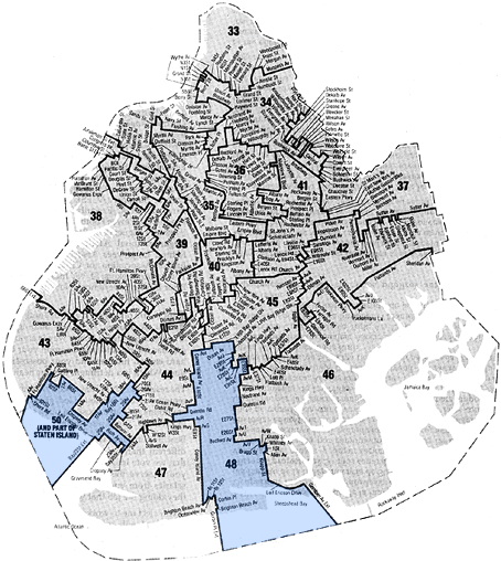 Map of Brooklyn Council Districts