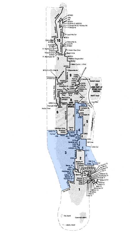 Map of Manhattan Council Districts