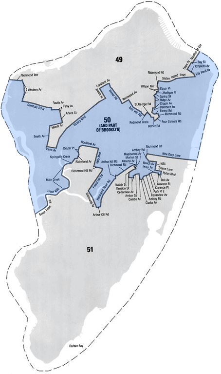 Map of Staten Island Council Districts